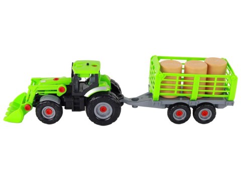 Traktor Ciągnik Do Skręcenia DIY Z Naczepą Maszyna Rolnicza Wkrętak LEAN Toys Traktor Ciągnik Do Skręcenia DIY Z Naczepą Maszyna Rolnicza Wkrętak LEAN Toys