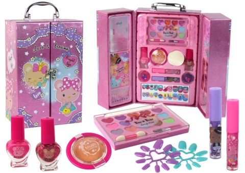 Zestaw Piękności Do Makijażu i Paznokci w Różowej Walizce LEAN Toys Zestaw Piękności Do Makijażu i Paznokci w Różowej Walizce LEAN Toys