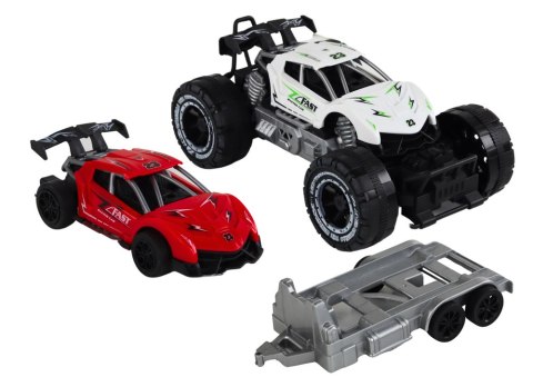 Auto Terenowe Białe Laweta Pojazd Sportowy Zestaw LEAN Toys Auto Terenowe Białe Laweta Pojazd Sportowy Zestaw LEAN Toys