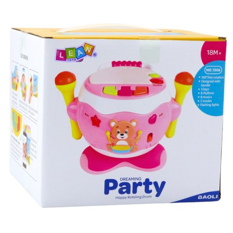 Bębenek Dla Dzieci Muzyczny Interaktywny Światła Dźwięki Niebieski LEAN Toys Bębenek Dla Dzieci Muzyczny Interaktywny Światła Dźwięki Niebieski LEAN Toys