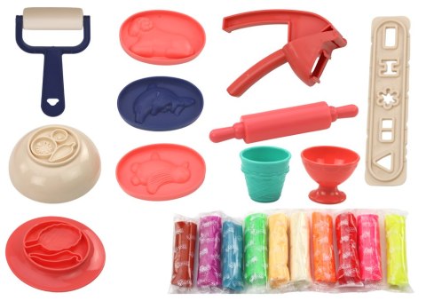 Ciastolina Zestaw Kuchnia Wyciskacz Kucharz Akcesoria LEAN Toys Ciastolina Zestaw Kuchnia Wyciskacz Kucharz Akcesoria LEAN Toys