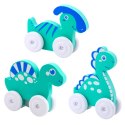 Dinozaur Na Kółkach Z Pianki EVA Dla Malucha Różowy Niebieski Mix LEAN TOYS