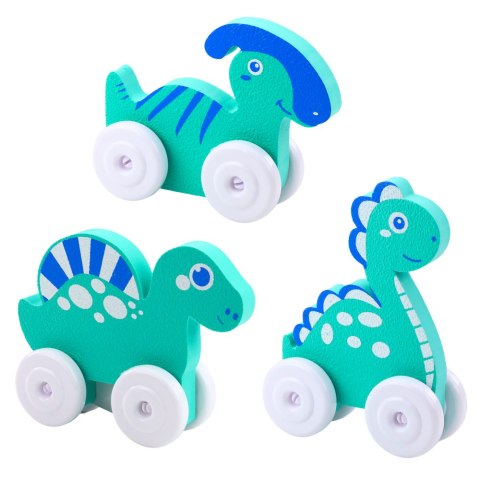 Dinozaur Na Kółkach Z Pianki EVA Dla Malucha Różowy Niebieski Mix LEAN TOYS Dinozaur Na Kółkach Z Pianki EVA Dla Malucha Różowy Niebieski Mix LEAN TOYS