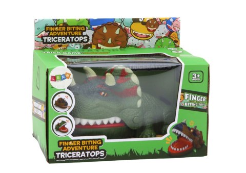 Gra Zręcznościowa Gryzący Dinozaur Triceratops Zielony Światła Dźwięki LEAN Toys Gra Zręcznościowa Gryzący Dinozaur Triceratops Zielony Światła Dźwięki LEAN Toys