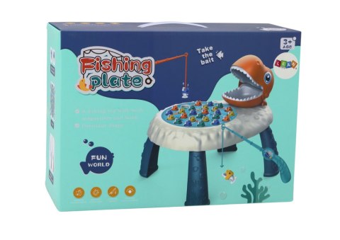 Gra Zręcznościowa Łowienie Rybek Stolik Dinozaur Pomarańczowy LEAN Toys Gra Zręcznościowa Łowienie Rybek Stolik Dinozaur Pomarańczowy LEAN Toys