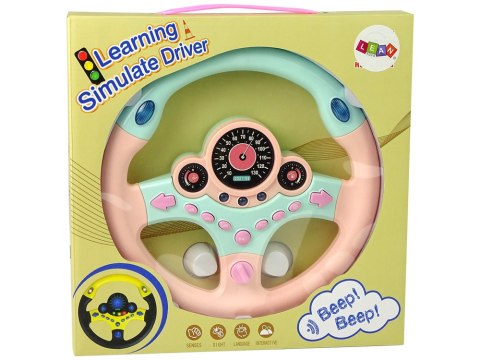 Interaktywna Kierownica Różowa Symulator Jazdy Dźwięki Światła LEAN Toys Interaktywna Kierownica Różowa Symulator Jazdy Dźwięki Światła LEAN Toys