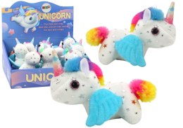 Jednorożec Konik Pluszowy Naciągany Skaczący Biały LEAN Toys