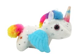 Jednorożec Konik Pluszowy Naciągany Skaczący Biały LEAN Toys