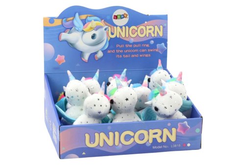 Jednorożec Konik Pluszowy Naciągany Skaczący Biały LEAN Toys Jednorożec Konik Pluszowy Naciągany Skaczący Biały LEAN Toys