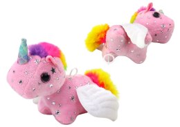 Jednorożec Konik Pluszowy Naciągany Skaczący Różowy LEAN Toys