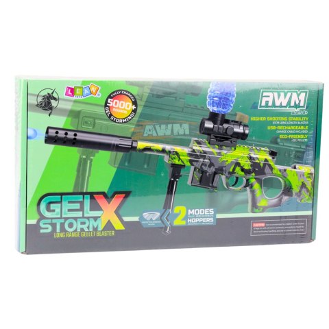Karabin AWM Na Kulki Wodne Hydrożelowe Zielony Okulary 61cm LEAN Toys Karabin AWM Na Kulki Wodne Hydrożelowe Zielony Okulary 61cm LEAN Toys