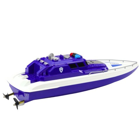 Łódź Motorówka Zdalnie Sterowana RC 1:28 Policyjna Niebieska LEAN Toys Łódź Motorówka Zdalnie Sterowana RC 1:28 Policyjna Niebieska LEAN Toys