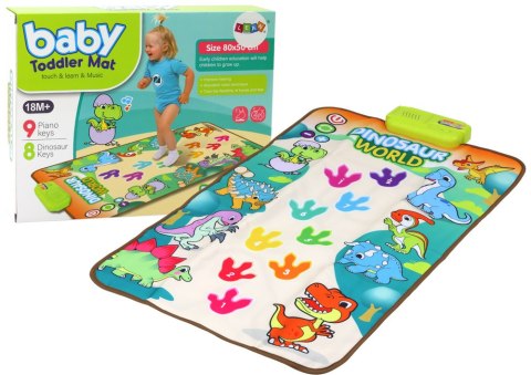 Mata Taneczna Edukacyjna Interaktywna Dinozaury Światła Dźwięki LEAN Toys Mata Taneczna Edukacyjna Interaktywna Dinozaury Światła Dźwięki LEAN Toys