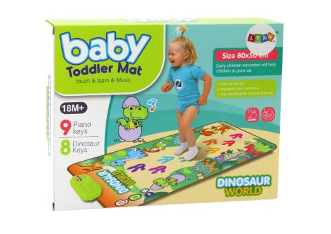 Mata Taneczna Edukacyjna Interaktywna Dinozaury Światła Dźwięki LEAN Toys Mata Taneczna Edukacyjna Interaktywna Dinozaury Światła Dźwięki LEAN Toys