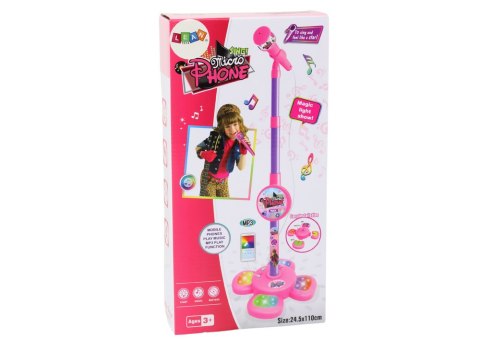 Mikrofon Ze Statywem Dla Dzieci Regulowany Różowy LEAN Toys Mikrofon Ze Statywem Dla Dzieci Regulowany Różowy LEAN Toys