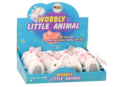 Nakręcany Zajączek Jeżdżący Zabawka Ozdoba Biały LEAN TOYS Nakręcany Zajączek Jeżdżący Zabawka Ozdoba Biały LEAN TOYS