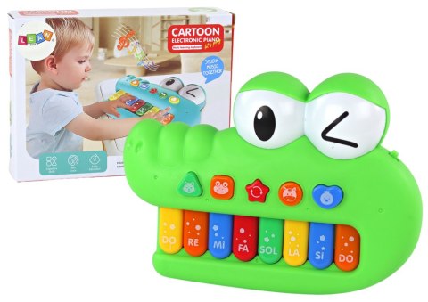 Organki Pianinko Edukacyjne Muzyczne Krokodyl Zielony Dźwięki Światła LEAN Toys Organki Pianinko Edukacyjne Muzyczne Krokodyl Zielony Dźwięki Światła LEAN Toys