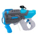 Pistolet Elektryczny Na Wodę Bańki Mydlane 2W1 Szaro Niebieski LEAN Toys