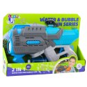 Pistolet Elektryczny Na Wodę Bańki Mydlane 2W1 Szaro Niebieski LEAN Toys