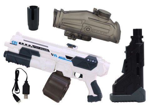 Pistolet Karabin Wodny Biały Na Wodę Automat M416 Akumulatorowy LEAN Toys Pistolet Karabin Wodny Biały Na Wodę Automat M416 Akumulatorowy LEAN Toys