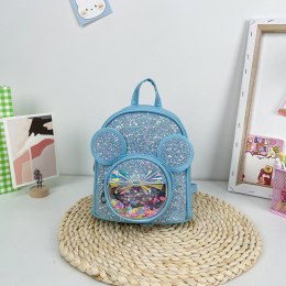 Plecak Dziecięcy Z Cekinami Myszka Uszy Niebieski 22cm 3L LEAN