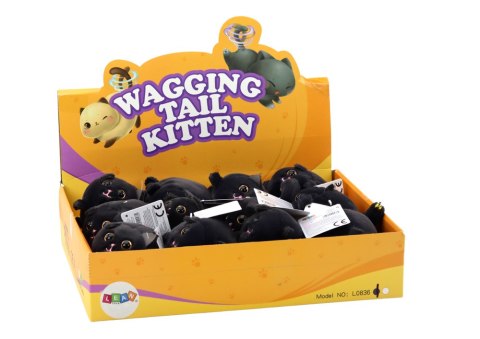 Pluszowy Kotek Naciągany Skaczący Maskotka Czarny LEAN TOYS Pluszowy Kotek Naciągany Skaczący Maskotka Czarny LEAN TOYS