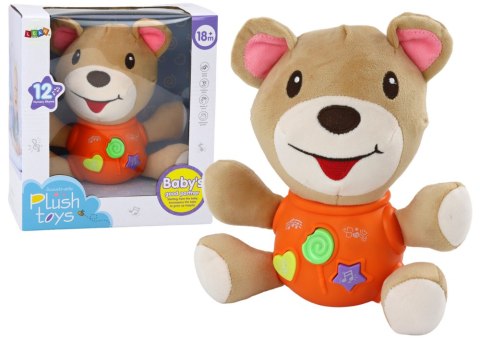 Pluszowy Miś Interaktywny Pluszak Pomarańczowy Grający 23 cm LEAN Toys Pluszowy Miś Interaktywny Pluszak Pomarańczowy Grający 23 cm LEAN Toys