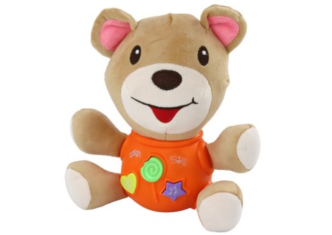 Pluszowy Miś Interaktywny Pluszak Pomarańczowy Grający 23 cm LEAN Toys Pluszowy Miś Interaktywny Pluszak Pomarańczowy Grający 23 cm LEAN Toys