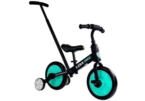 Rower Biegowy Trójkołowy Na Pedały 3w1 Czarno-Miętowy LEAN Trike Rower Biegowy Trójkołowy Na Pedały 3w1 Czarno-Miętowy LEAN Trike