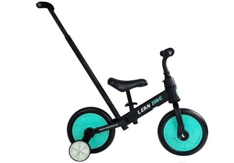 Rower Biegowy Trójkołowy Na Pedały 3w1 Czarno-Miętowy LEAN Trike Rower Biegowy Trójkołowy Na Pedały 3w1 Czarno-Miętowy LEAN Trike