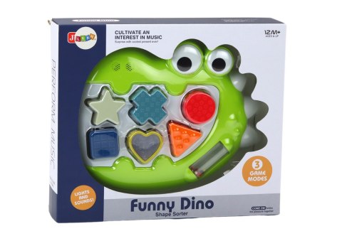 Sorter Dinozaur Sensoryczny Grający Melodie Układanka Dla Najmłodszych LEAN Toys Sorter Dinozaur Sensoryczny Grający Melodie Układanka Dla Najmłodszych LEAN Toys