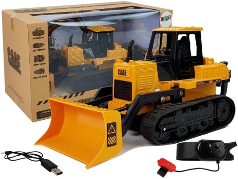 Spychacz Buldożer Koła Gąsiennicowe Zdalnie Sterowany Ruchem Gestem Ręki 2.4G 1:28 LEAN Toys Spychacz Buldożer Koła Gąsiennicowe Zdalnie Sterowany Ruchem Gestem Ręki 2.4G 1:28 LEAN Toys