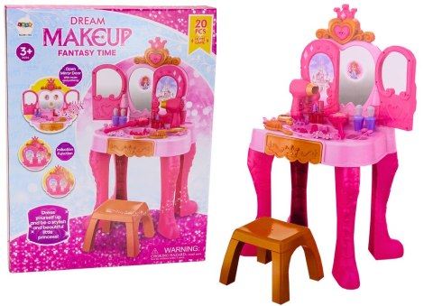 Toaletka Dziecięca Z Sensorem Gestu Akcesoria Różowa LEAN Toys Toaletka Dziecięca Z Sensorem Gestu Akcesoria Różowa LEAN Toys