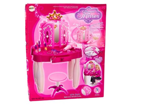 Toaletka Sterowana Różdżką MP3 Różdżka Akcesoria Różowa LEAN Toys Toaletka Sterowana Różdżką MP3 Różdżka Akcesoria Różowa LEAN Toys