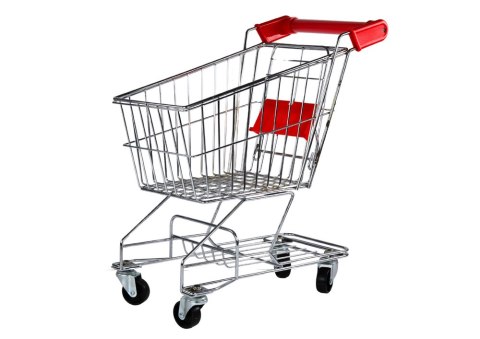 Wózek Sklepowy Metalowy Koszyk Dla Dzieci Srebrny Duży LEAN Toys Wózek Sklepowy Metalowy Koszyk Dla Dzieci Srebrny Duży LEAN Toys
