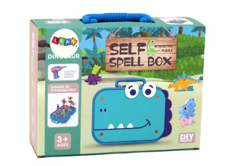 Zestaw DIY Walizka Układanka Dinozaury Klocki 227 ele. LEAN Toys Zestaw DIY Walizka Układanka Dinozaury Klocki 227 ele. LEAN Toys