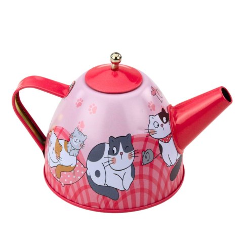 Zestaw Do Herbaty Kawy Dla Dzieci Metalowy Kotki Różowy 15el LEAN Toys Zestaw Do Herbaty Kawy Dla Dzieci Metalowy Kotki Różowy 15el LEAN Toys