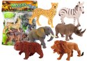 Zestaw Figurek Dzikich Zwierząt 6 Sztuk Słoń Lew Nosorożec LEAN Toys
