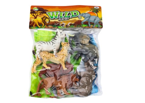 Zestaw Figurek Dzikich Zwierząt 6 Sztuk Słoń Lew Nosorożec LEAN Toys Zestaw Figurek Dzikich Zwierząt 6 Sztuk Słoń Lew Nosorożec LEAN Toys