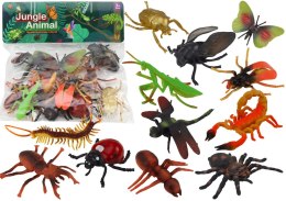 Zestaw Figurek Owadów 12 Sztuk Biedronka Pająk Mucha LEAN Toys