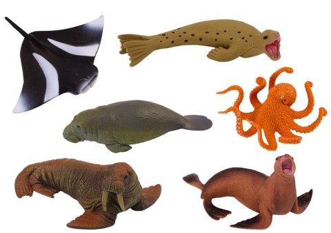 Zestaw Figurek Zwierząt Morskich Mors Foka Ośmiornica 6Szt LEAN Toys Zestaw Figurek Zwierząt Morskich Mors Foka Ośmiornica 6Szt LEAN Toys