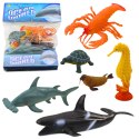 Zestaw Figurek Zwierząt Morskich Rekin Młot Orka Konik Homar Żółw 6szt LEAN Toys