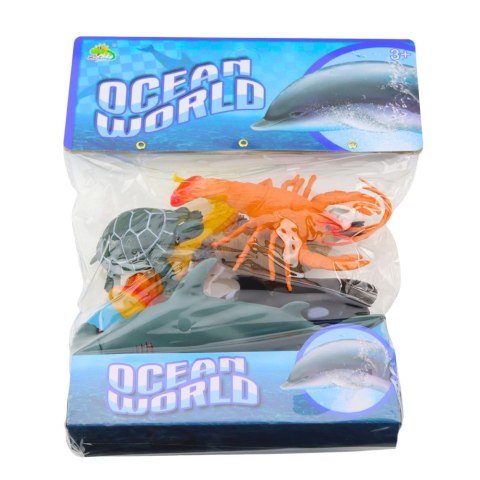 Zestaw Figurek Zwierząt Morskich Rekin Młot Orka Konik Homar Żółw 6szt LEAN Toys Zestaw Figurek Zwierząt Morskich Rekin Młot Orka Konik Homar Żółw 6szt LEAN Toys