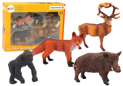 Zestaw Figurek Zwierzęta Leśne Jeleń Dzik Lisek Goryl LEAN Toys Zestaw Figurek Zwierzęta Leśne Jeleń Dzik Lisek Goryl LEAN Toys
