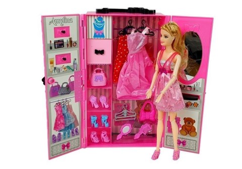 Zestaw Lalek Chłopak Dziewczyna Szafa Garderoba Ubrania w Walizce LEAN Toys Zestaw Lalek Chłopak Dziewczyna Szafa Garderoba Ubrania w Walizce LEAN Toys