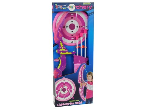 Zestaw Strzelecki Łuk Sportowy Tarcza Strzały Przyssawki Różowy LEAN Toys Zestaw Strzelecki Łuk Sportowy Tarcza Strzały Przyssawki Różowy LEAN Toys