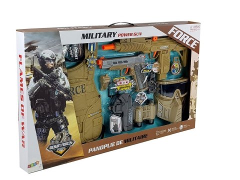 Zestaw Wojskowy Broń Maska Lornetka Kamizelka Kompas LEAN Toys Zestaw Wojskowy Broń Maska Lornetka Kamizelka Kompas LEAN Toys