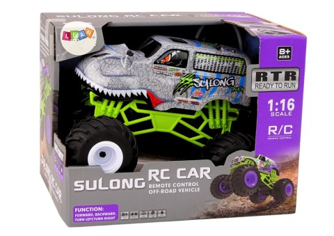 Auto Terenowe Zdalnie Sterowane RC 1:16 Dinozaur Szary LEAN Toys Auto Terenowe Zdalnie Sterowane RC 1:16 Dinozaur Szary LEAN Toys
