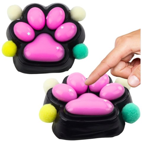 Gniotek Kocia Łapka Antystresowa Sensoryczna Squishy Czarno-Różowa LEAN TOYS Gniotek Kocia Łapka Antystresowa Sensoryczna Squishy Czarno-Różowa LEAN TOYS