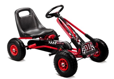 Gokart Czerwony A-15 Pompowane Koła LEAN CARS Gokart Czerwony A-15 Pompowane Koła LEAN CARS